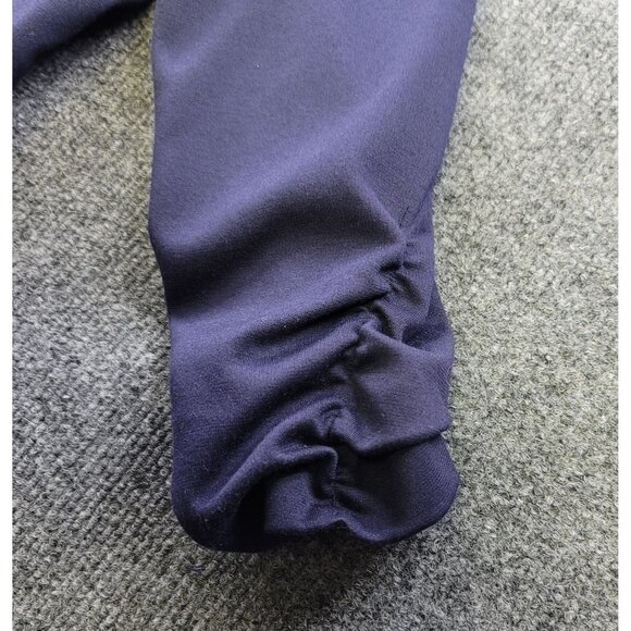 Charlotte Russe Womens Double Breasted Blazer Ruched 3/4 Sleeves Navy Blue Large - Picture 4 of 9